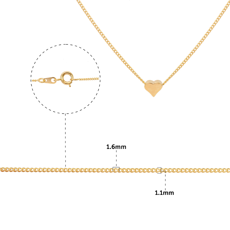 Cadena dije corazon 130S/1.1x1.6mm/42cm/Golfi x und