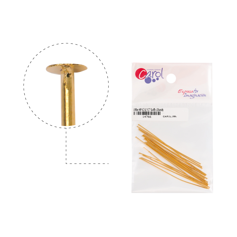 Alfiler head pin 0.7x2mm largo 1.3cm/Golfi x 20unds