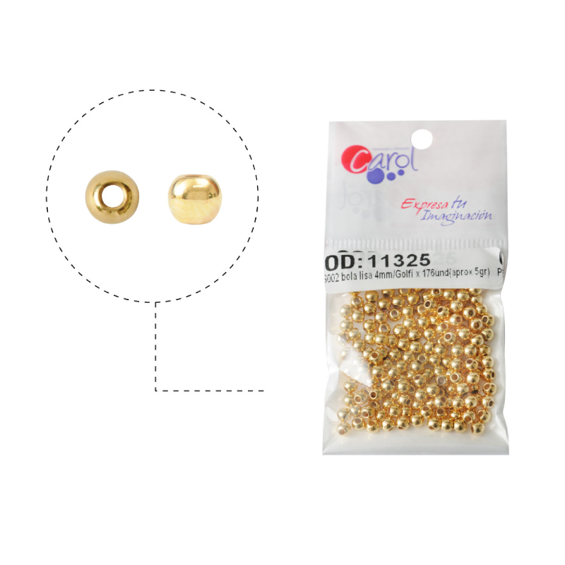 Plastimetal S002 bola lisa 4mm/Golfi x 176und(aprox 5gr)