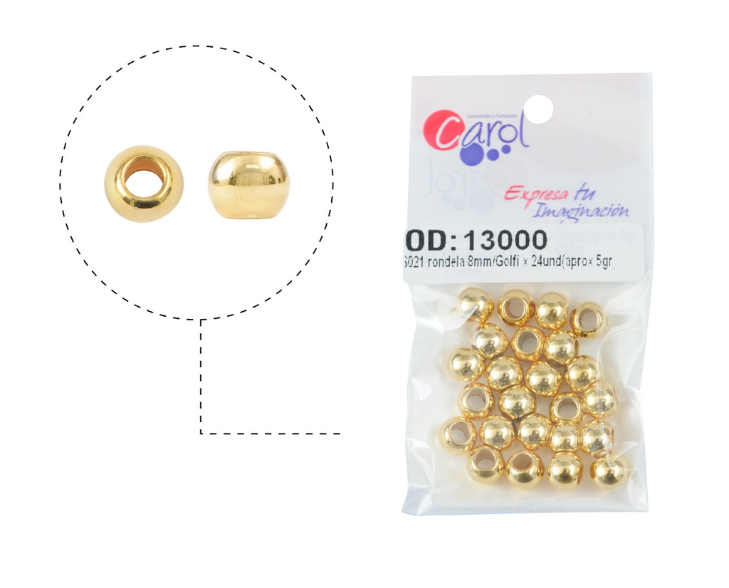 Plastimetal S021 rondela 8mm/Golfi x 24und(aprox 5gr)