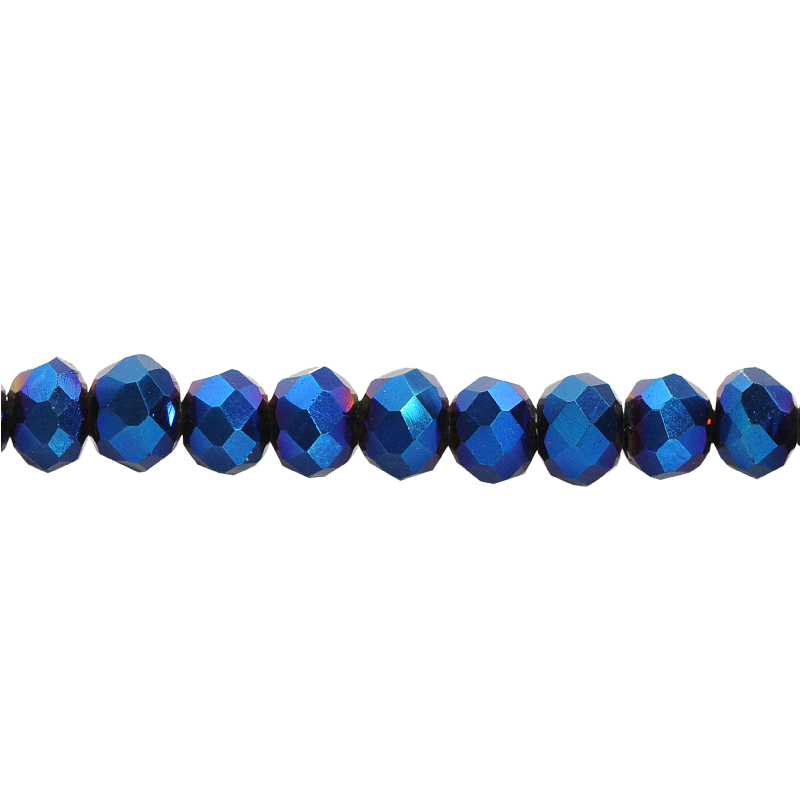 Murano rondela facetada 3mm metallic blue 96 x 124unds