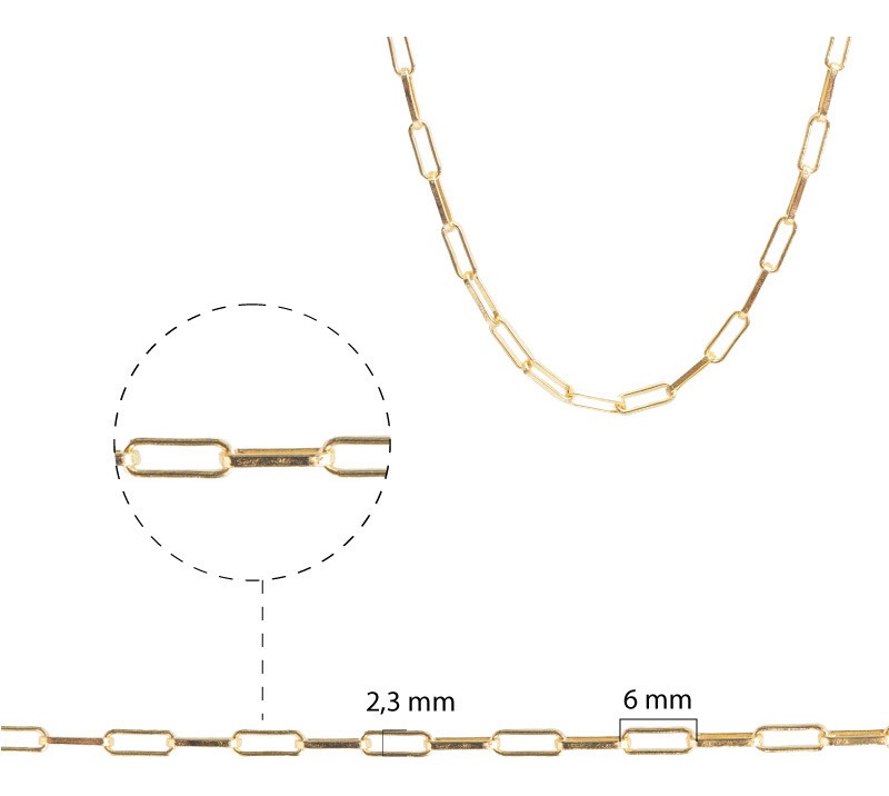 Cadena golfi eslabon ovalado 6.5x2.3mm x m