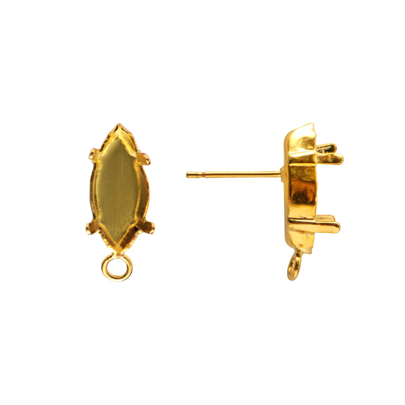 4228DE setting topo arete navette 15x7mm/golfi con argolla x par