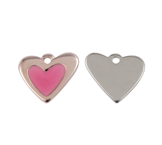 Herraje corazon rosado 17x14mm/NQ x und