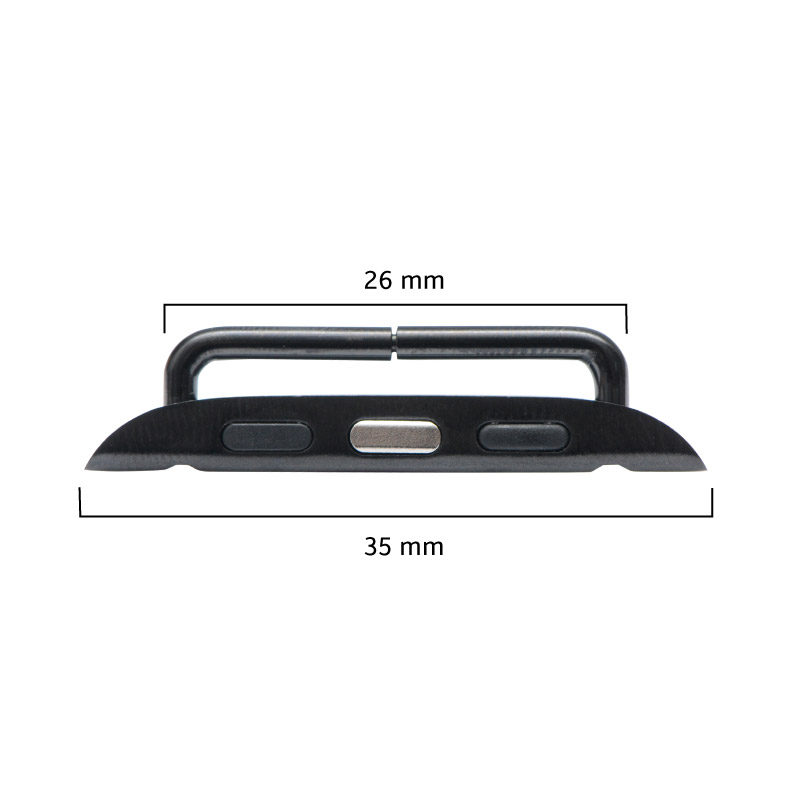 Conector pulso acero iwatch S8 negro 35mm-26mm x 2 unds