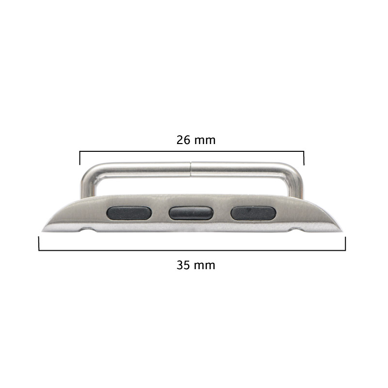 Conector pulso acero iwatch S8 plateado 35mm-26mm x 2 unds