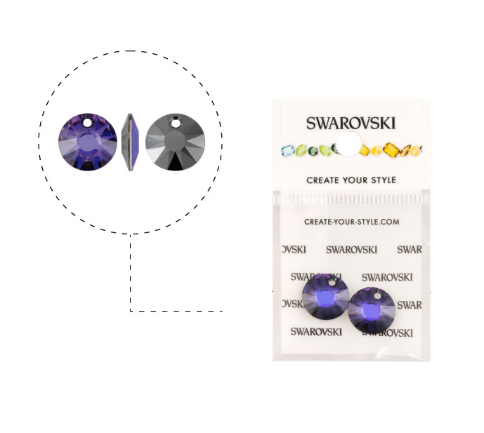 6724/G swarovski sun crystal heliotrope P 12mm x 2unds