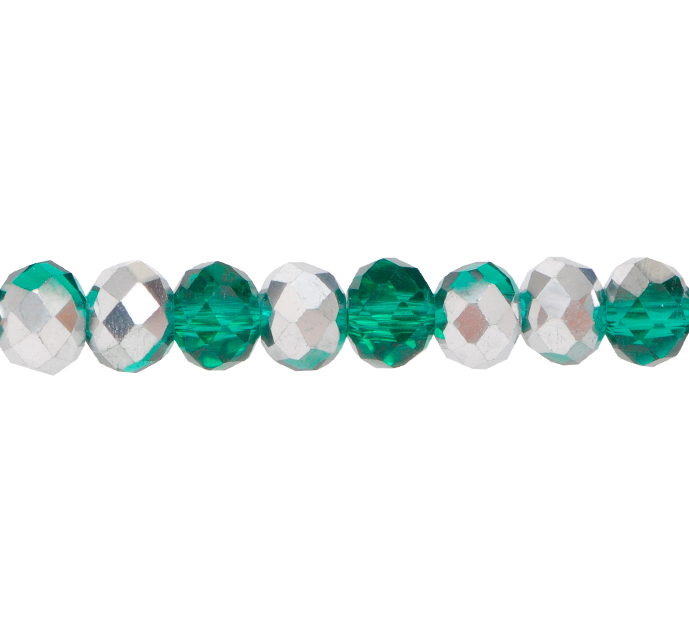 Murano rondela facetada 6mm emerald cal 402 x 95und