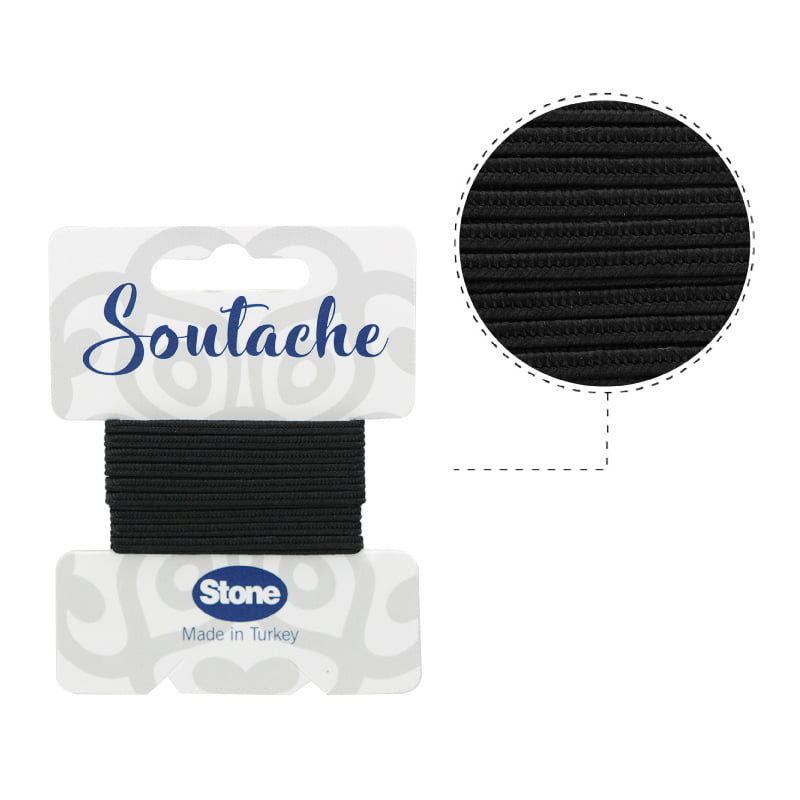 Cordon soutache 3mm black ST1220 x 2.5m