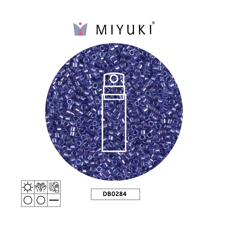 Miyuki delica 11/0 DB0284 sparkling purple lined aqua luster x 10g