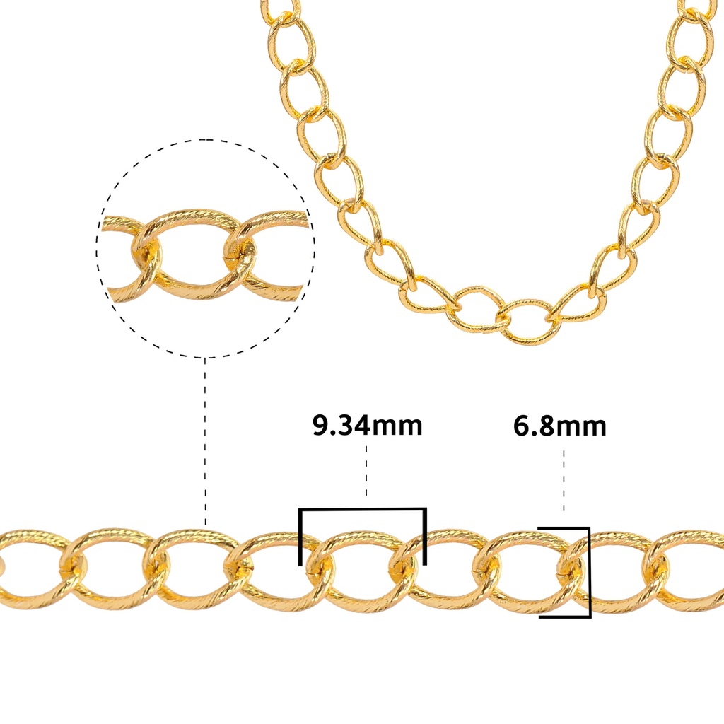 Cadena aluminio K1814 9.34x6.8x1.1mm K-29 x mt