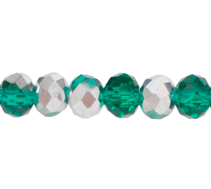 Murano rondela facetada 8mm emerald cal 402 x 72und