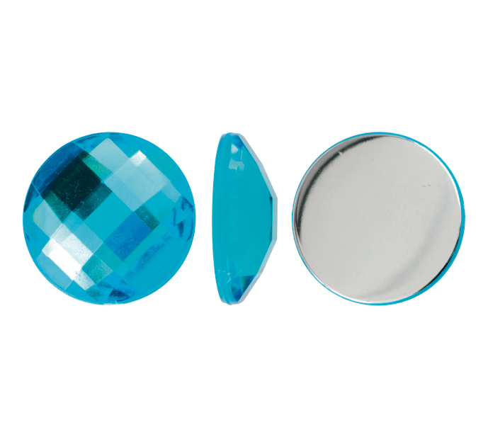 Acrilico K1021 redondo plano 8mm aquamarine 25 x und