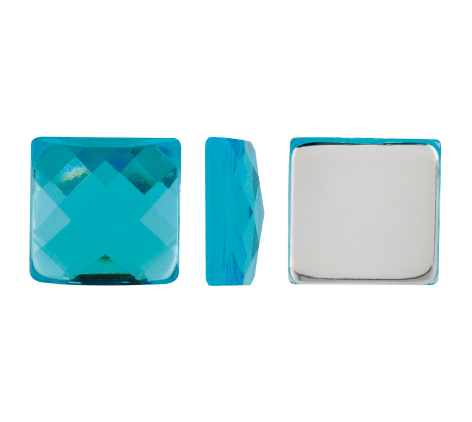 Acrilico K1026 cuadrado plano 14mm aquamarine 25 x und