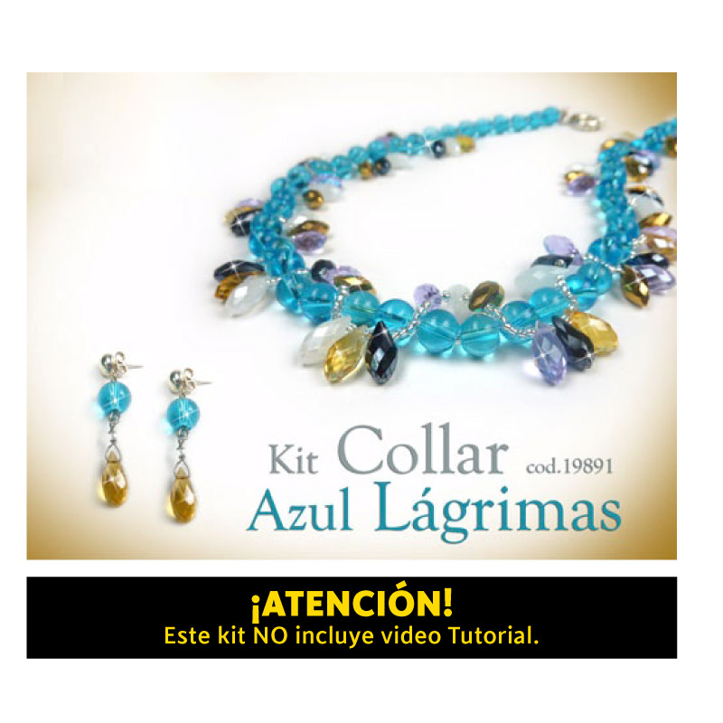 Kit collar azul lagrimas x und