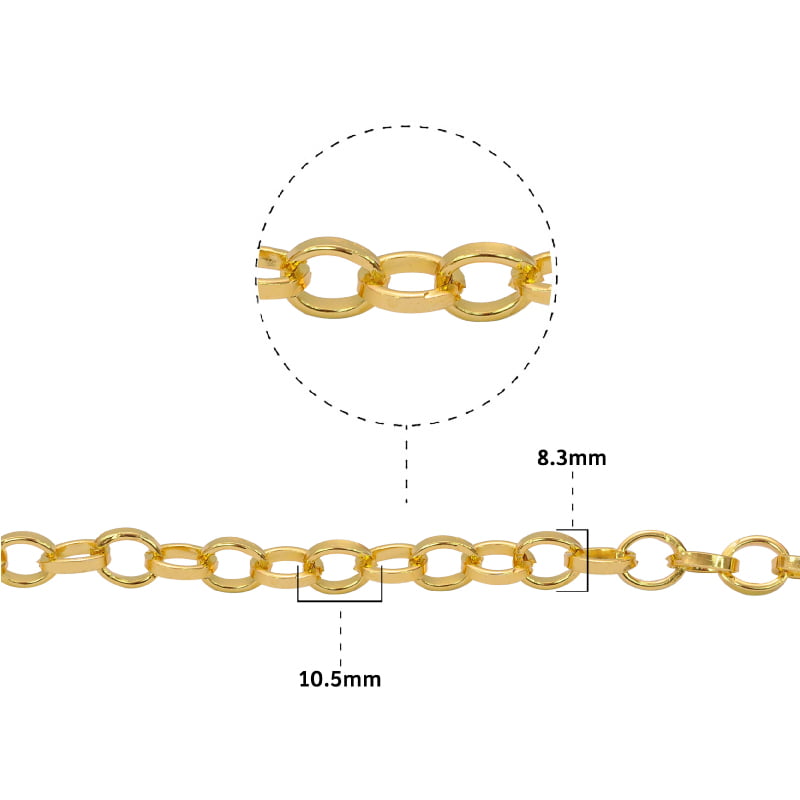 Cadena aluminio K1521 10.5x8.3mm K-29 x m