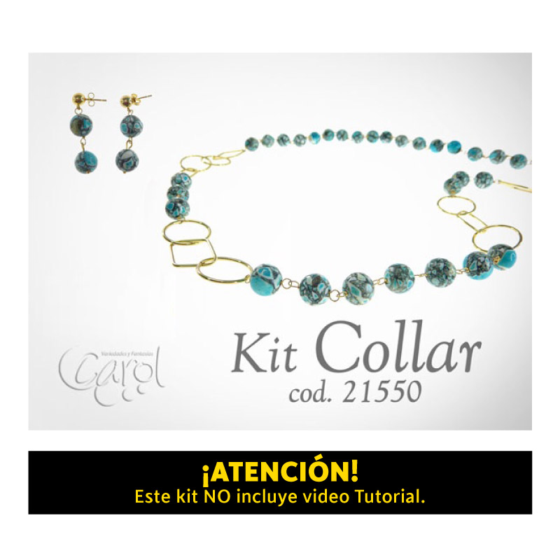 Kit collar turqueza aglomerada