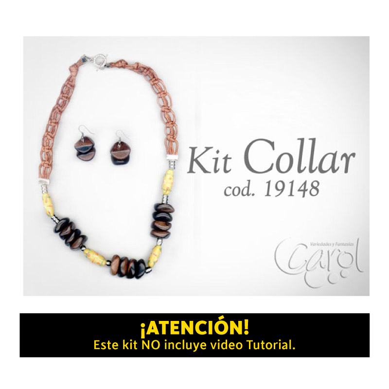 Kit collar y aretes CJ ebano