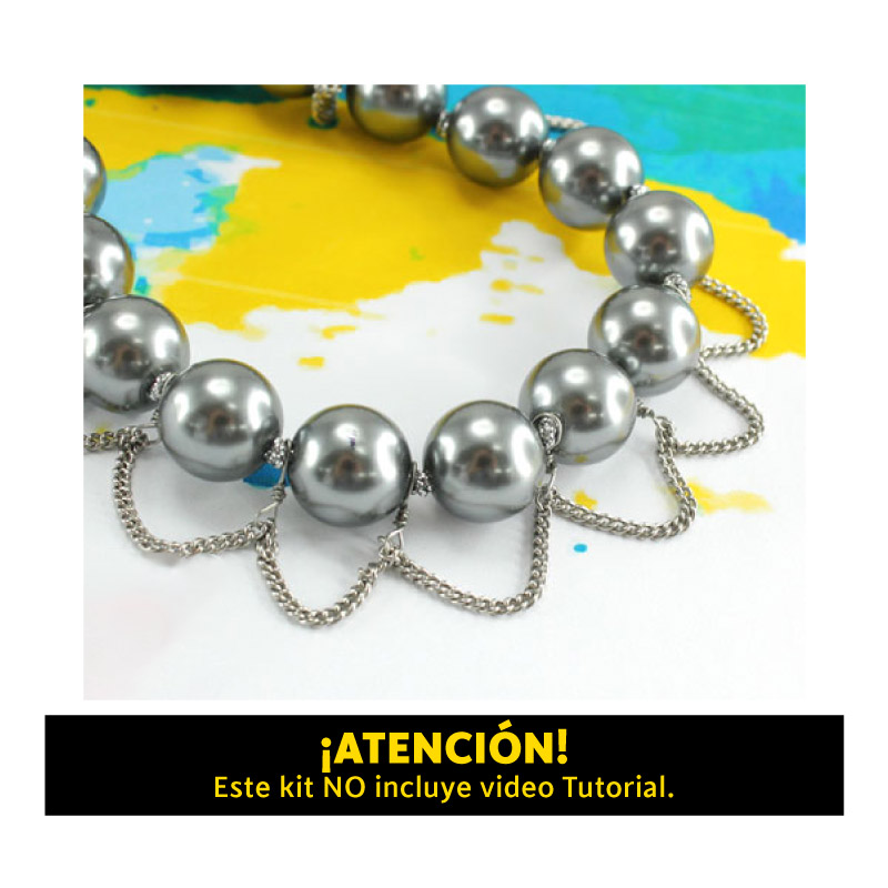 Kit pulsera cadena perla hematite