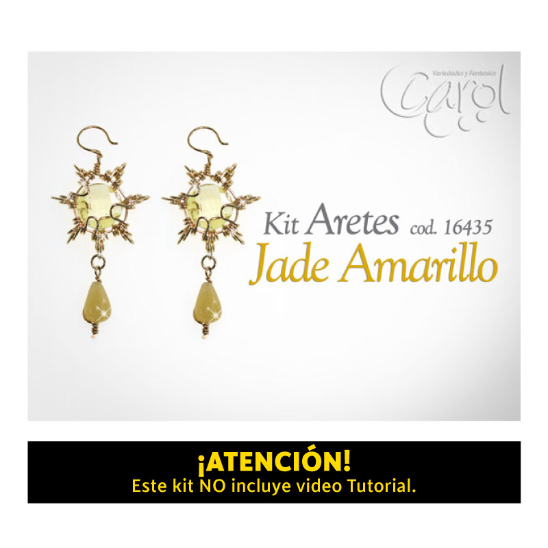 Kit aretes jade amarillo