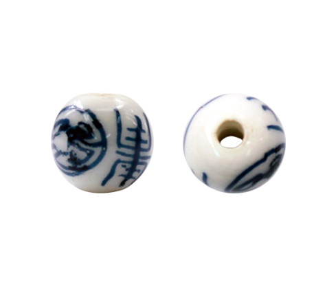 Ceramica redonda 8mm azul china x und