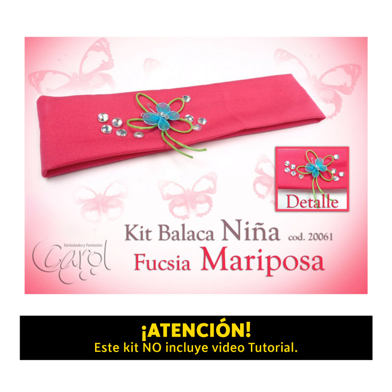 Kit balaca nina fucsia mariposa x und