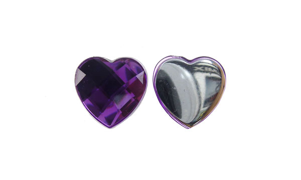 Acrilico K1025 corazon plano 14mm purpple velvet 5 x und