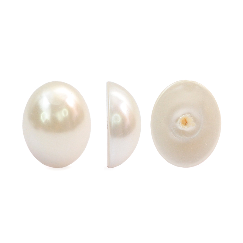 Perla sintetica oval plana back 1H 7x10mm cream A-03 x und