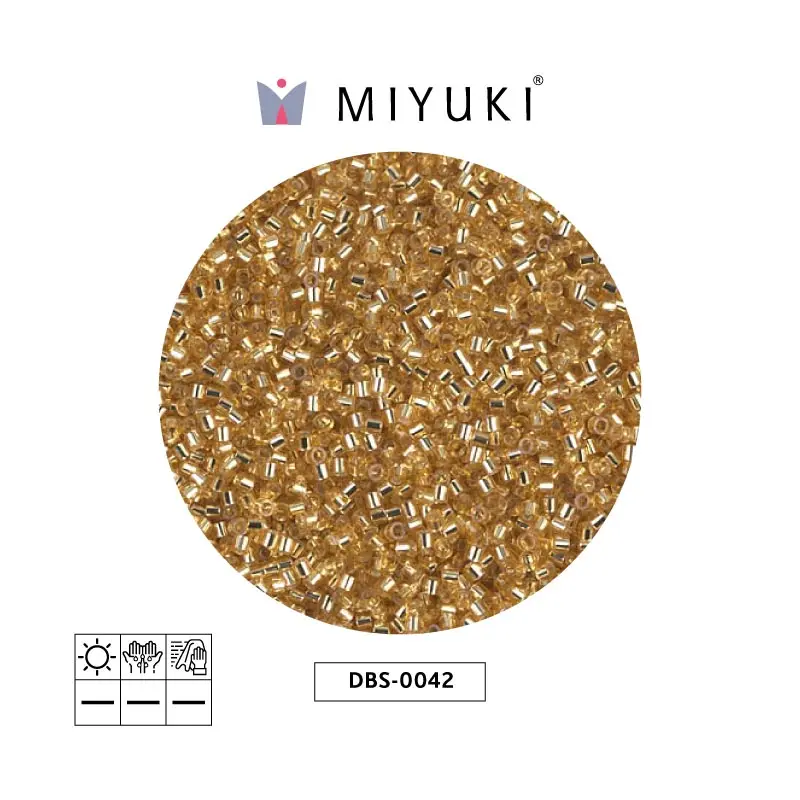 Miyuki delica 15/0 DBS0042 gold lined crystal x 50g