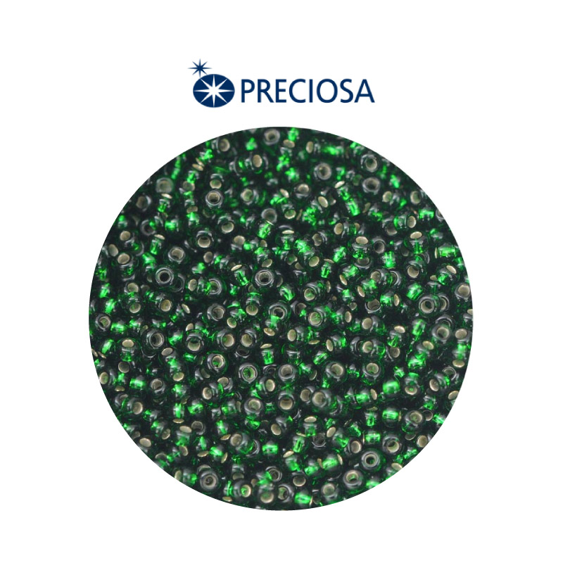 Mostacilla checa preciosa 2mm 57060 verde brillante x 500g