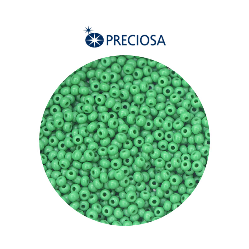 Mostacilla checa preciosa 2mm 53250 OP verde x 500g