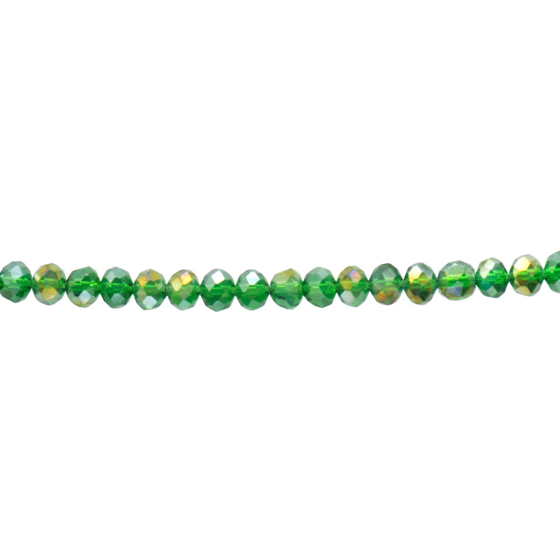 Murano rondela facetada 6mm emerald 7AB x 94unds