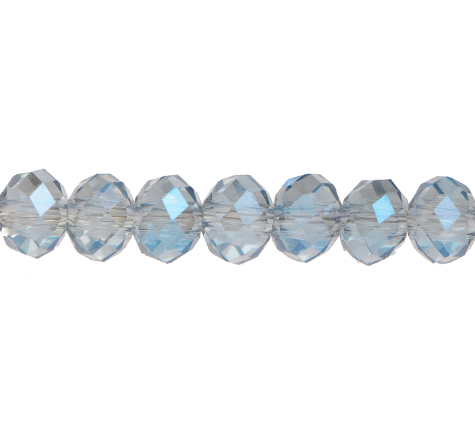 Murano rondela facetada 6mm crystal blue AB 314 x 95und