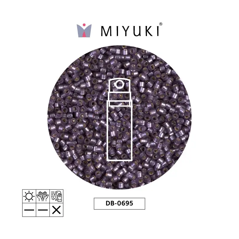 Miyuki delica 11/0 DB0695 frosted silver lined mulberry x 10g