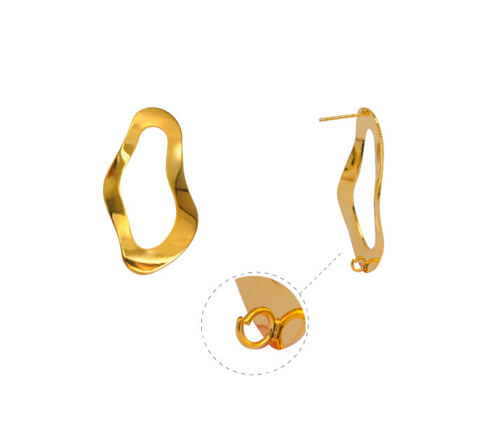 Aretes oval 39x18mm/Golfi x par