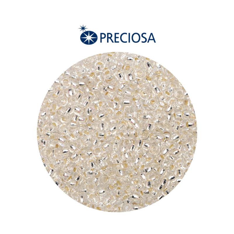 Mostacilla checa preciosa 8/0 3mm 78102 plateado x 500g