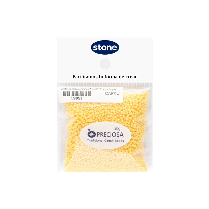 Mostacilla checa preciosa 2mm 03181 amarillo pastel x 50g