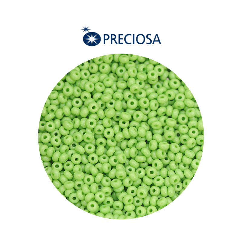 Mostacilla checa preciosa 2mm 53310 LP verde viche fuerte x 500g