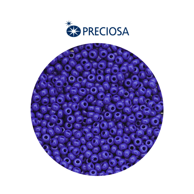 Mostacilla checa preciosa 2mm 33060 OP azul rey x 500g