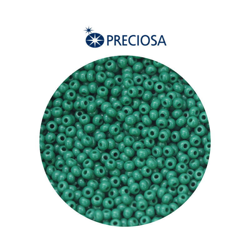 Mostacilla checa preciosa 2mm 53240 OP verde pino x 500g