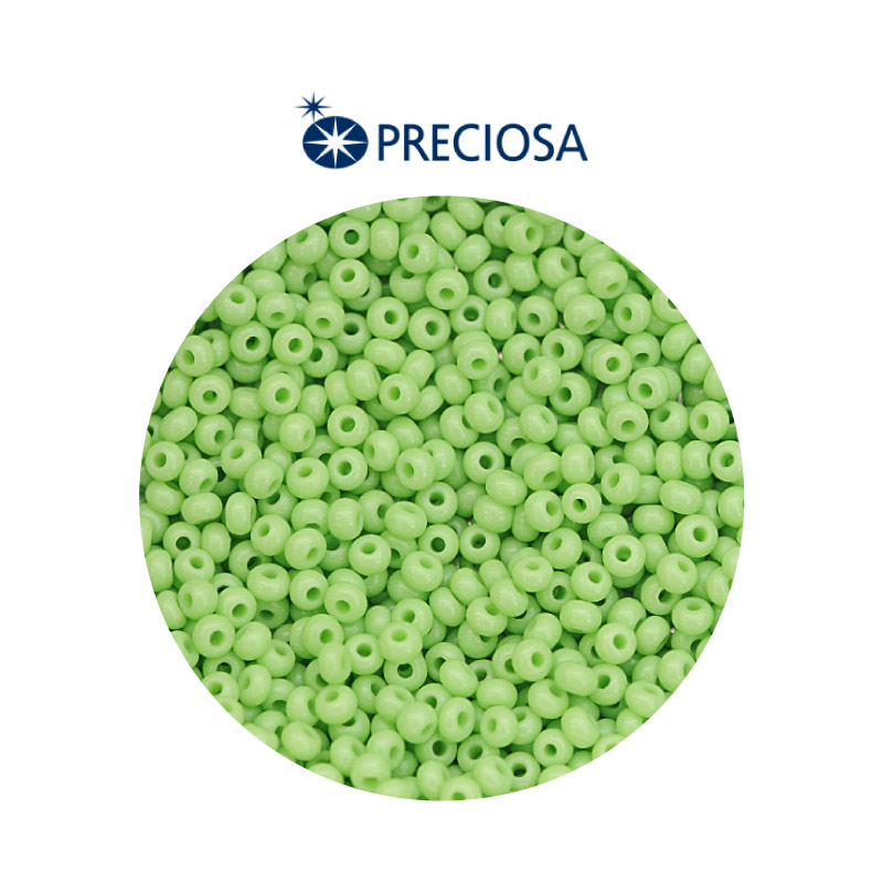 Mostacilla checa preciosa 2mm 53410 OP verde viche x 500g