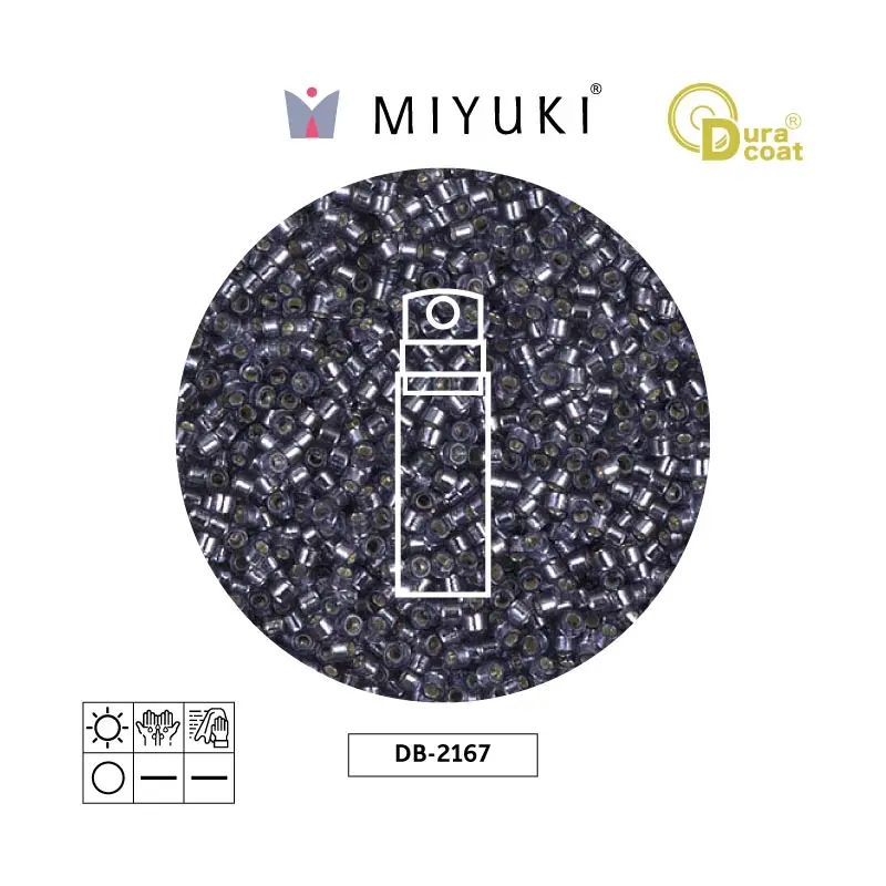 Miyuki delica 11/0 DB2167 duraco silver blue x 10g