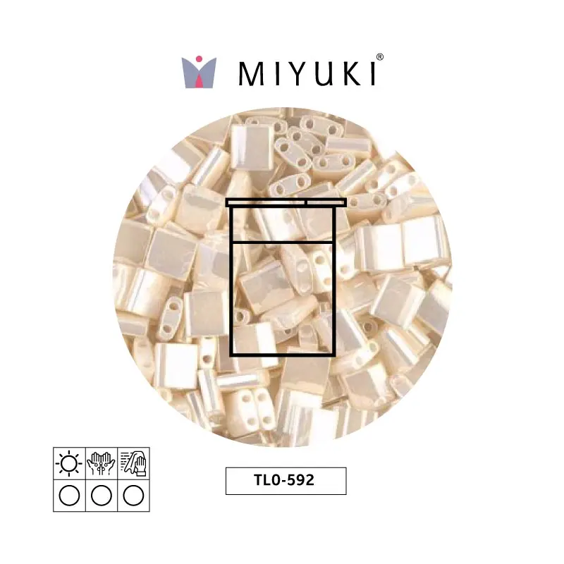 Miyuki tila 5x5x1.9mm TL0592 antique ivory pearl ceylon x 10g