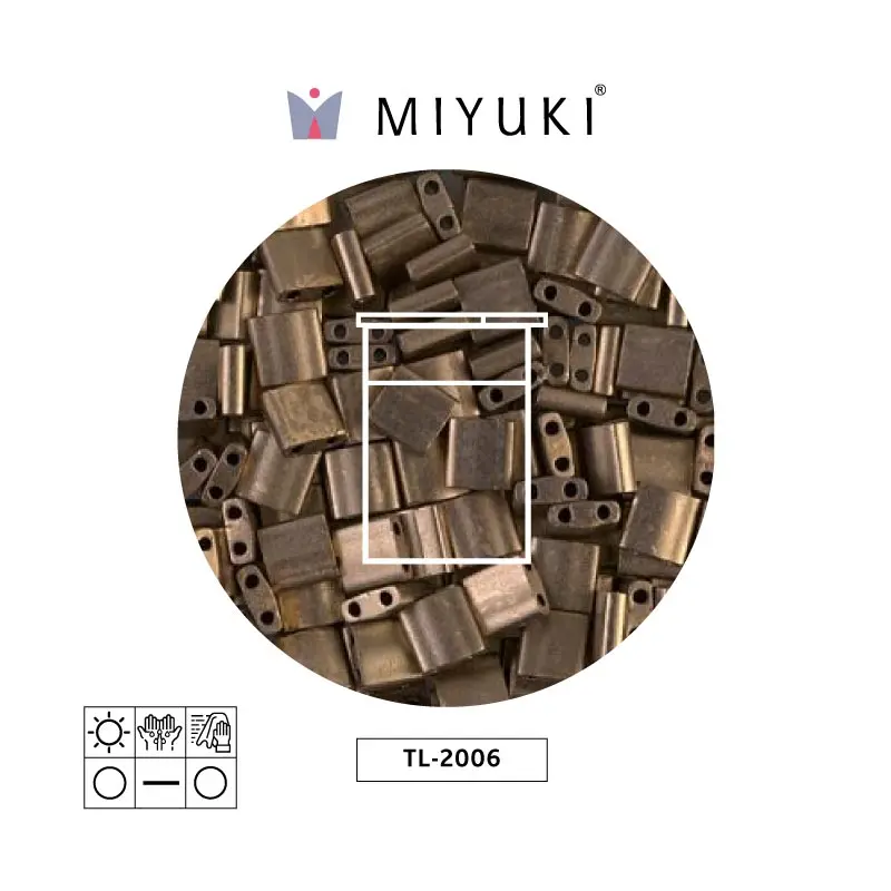 Miyuki tila 5x5x1.9mm TL2006 matte metallic dark bronze x 10G