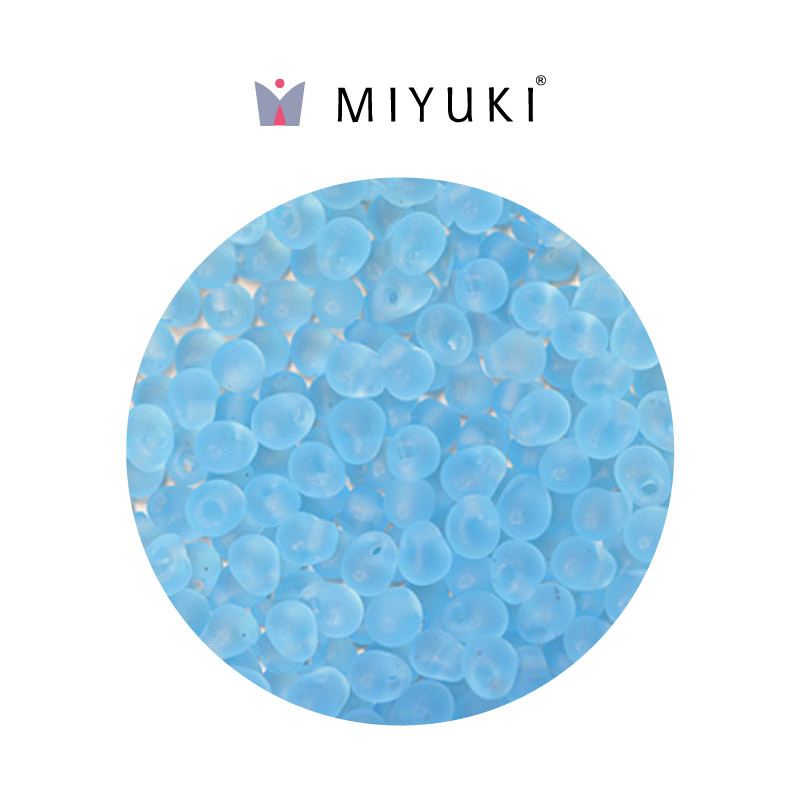 Miyuki drop beads 3.4mm DP0148F mat trans aqua x 500g