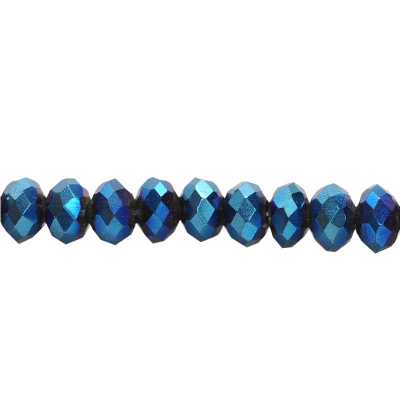 Murano rondela facetada 2mm metalic blue 96 x 165unds