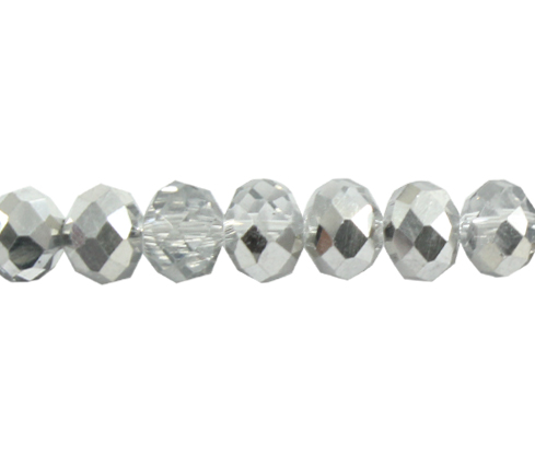 Murano rondela facetada 6mm silver night 310 x 100unds