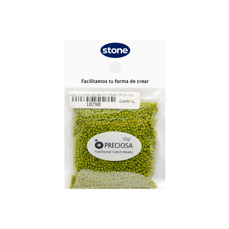 Mostacilla checa preciosa 2mm 53430 OP olivine x 50g