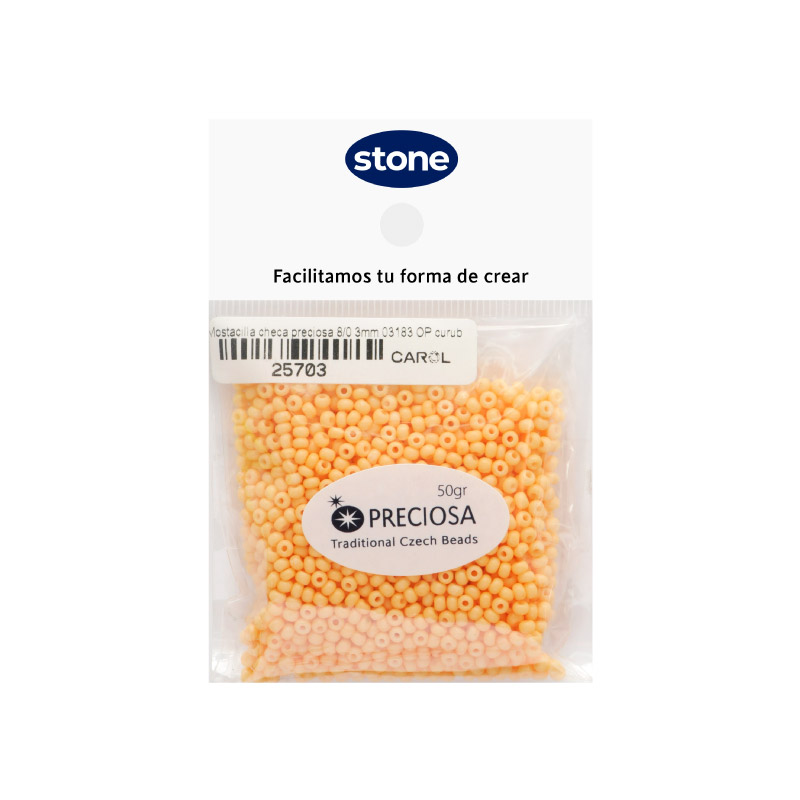 Mostacilla checa preciosa 8/0 3mm 03183 OP curuba x 50 gr