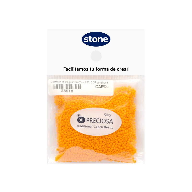 Mostacilla checa preciosa 2mm 93110 OP zanahoria x 50g